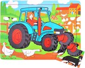 Bigjigs 9 Piece Tray Puzzle - Tractor