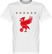Liverpool Five Star T-Shirt - Wit - M