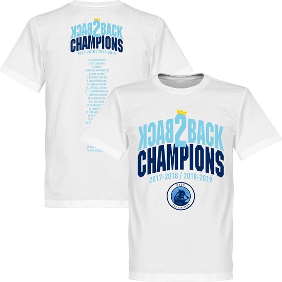 City Back to Back Champions Squad T-Shirt - Wit - 3XL