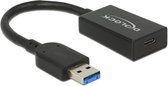 USB-A naar USB-C adapter - USB3.1 Gen 2 - tot 1,5A / zwart - 0,15 meter