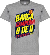 Barcelona Campion 8 de 11 T-Shirt - Grijs - XXL