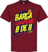 Barcelona Campion 8 de 11 T-Shirt - Chilli Rood - XXL