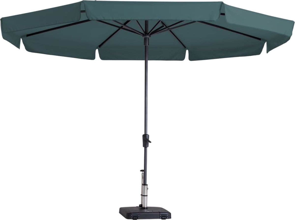 Madison parasol Syros Ø350 cm in groene kleur met een diameter van 350 cm.