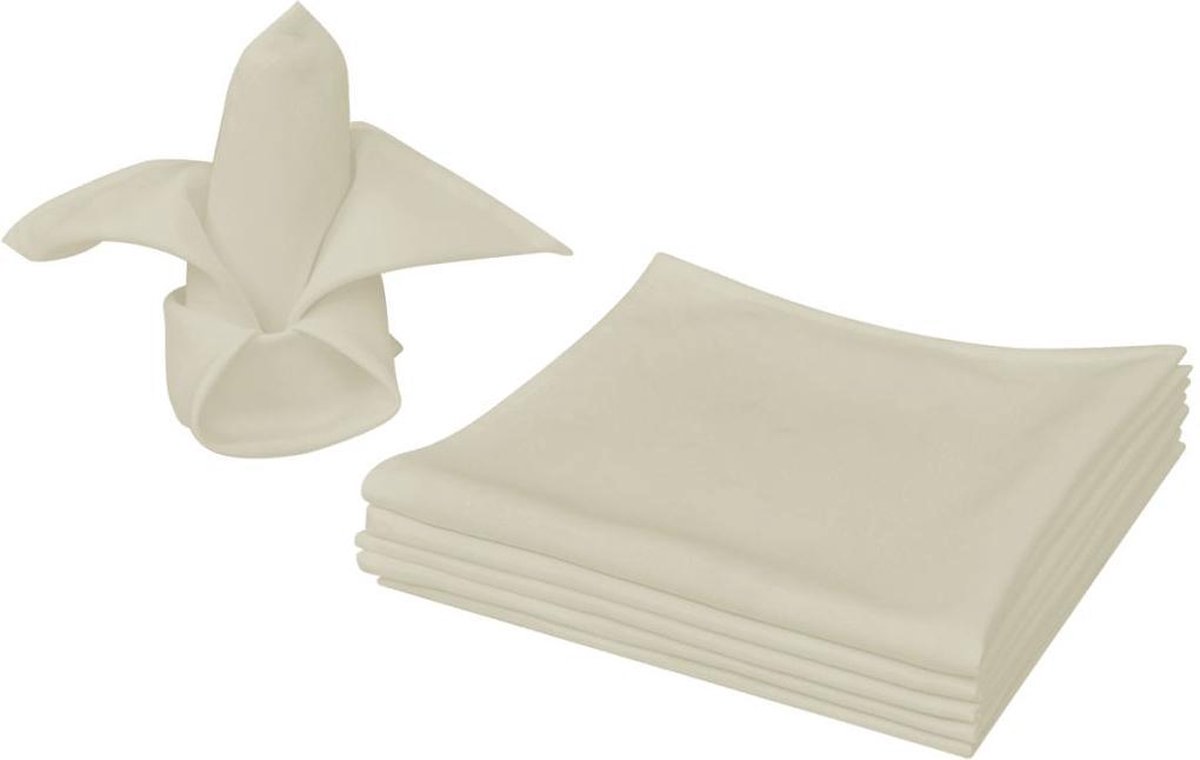vidaXL - Servetten - 25 - stuks - créme - 50x50 - cm