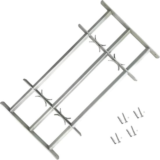 Lot de 4 tringles à rideaux réglables en acier à ressort de 60 à 119 cm - Blanc