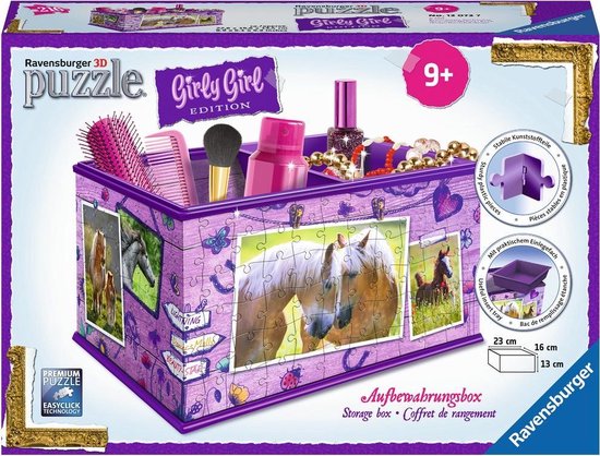 Ravensburger opbergdoos paarden- Girly Girl 3D puzzel - 216 stukjes
