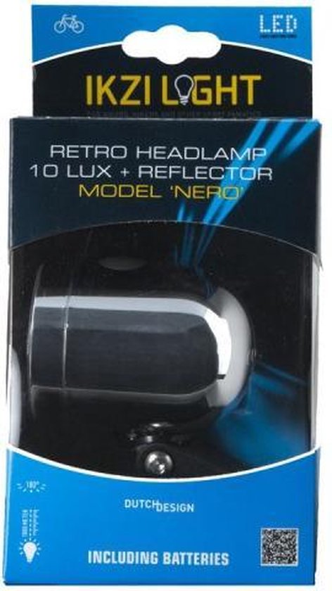 Ikzi Nero Retro - Koplamp - Led - Batterij - Chroom - Ikzi Light