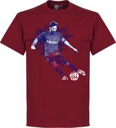 Lionel Messi Barcelona Script T-Shirt - Bordeaux - XXL