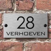 RVS Naambordje voordeur 18x10cm gegraveerd - Echt RVS