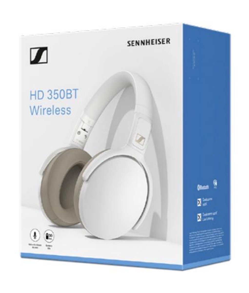 Sennheiser HD 350 BT - Draadloze over-ear koptelefoon - Wit | bol