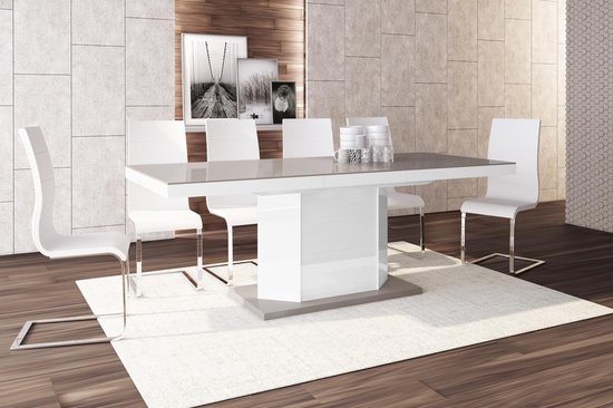 Geven renderen beklimmen Maxima House AMIGO - Uitschuifbare Eettafel - Cappuccino / Wit - Modern  Design - 256 x... | bol.com