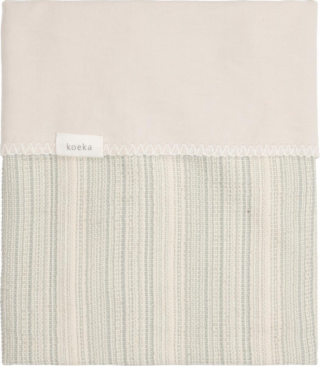 Koeka Ledikantdeken Maui flanel  - groen / zand - 100x150cm