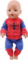 Vêtements de poupée - Convient pour Bébé Born - Pyjamas Superhero - Spiderman - Blauw et rouge - Vêtements de nuit - Vêtements de nuit