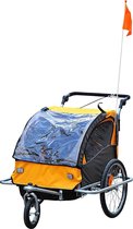 HOMCOM Fietskar Jogger 2-in-1 zwart/oranje