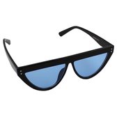 Visionmania Zonnebrillen Dames Flat - UV 400 - Blauwe lenzen - Zwart frame