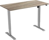 Zit-sta bureau elektrisch 1 motorig 160 x 80|Midden eiken |Aluminium frame