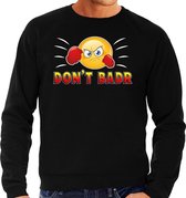 Funny emoticon sweater Dont Badr zwart heren M (50)