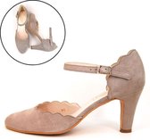 Stravers - Beige Hakken met Bandje Maat 34 Dames Kleine Maten Pumps