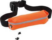 Oranje hardloop heuptasje/buideltasje 24 x 4,2 cm - Reflecterend - Spatwaterdicht - Oranje heuptassen/fanny pack voor op reis/onderweg