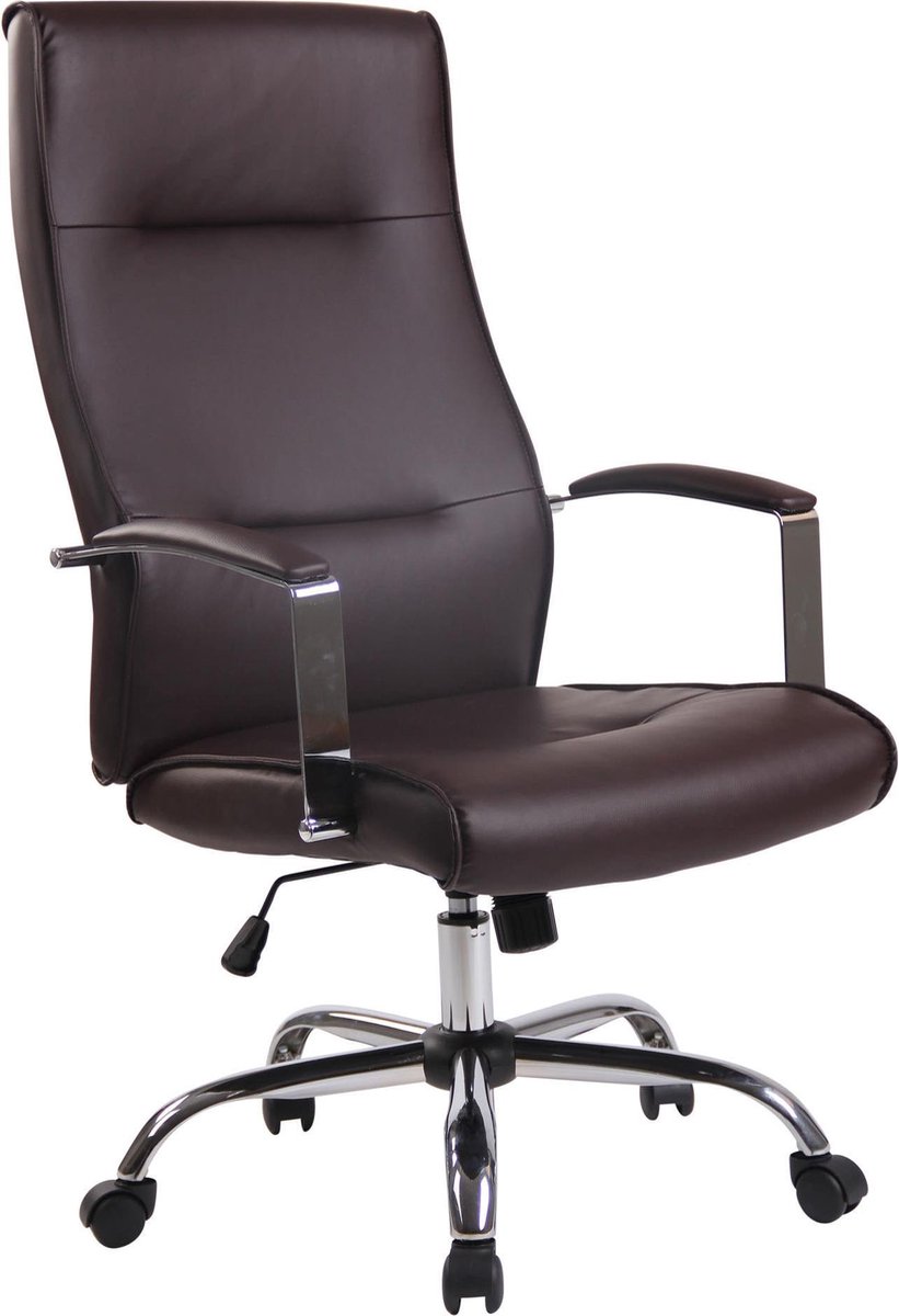 Bureaustoel - Ergonomische bureaustoel - Design - In hoogte verstelbaar - Kunstleer - Donkerbruin - 63x72x124 cm