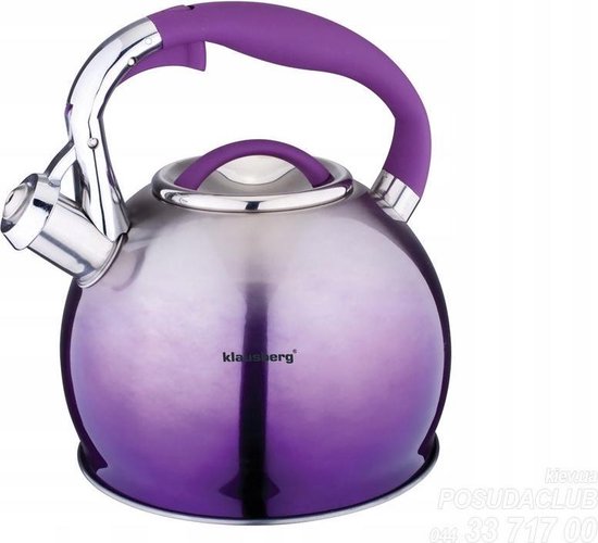 KLAUSBERG Top Choice Fluitketel - 3L - RVS - Blauw KLAUSBERG Top Choice Fluitketel - 3L - RVS - Blauw