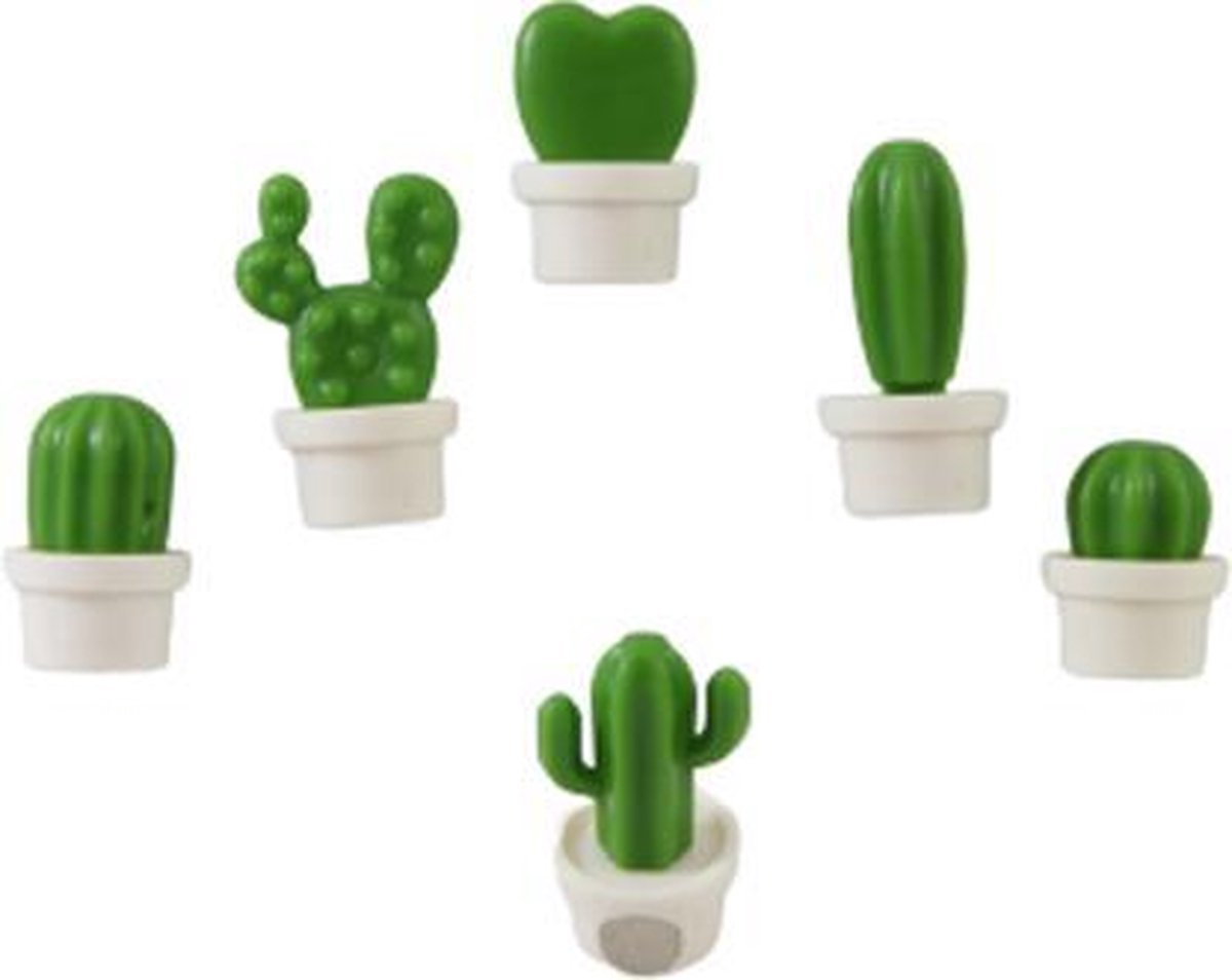 Magneetjes Cactus in wit potje - 2 cm (Neodymium koelkastmagneten en magneetbord magneetjes) - MagneetjesWinkel Magneten