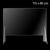 Preventiescherm 115x80 cm brede opening | Spuugscherm | Kuchscherm | Glashelder acrylaat scherm | Plexiglas scherm