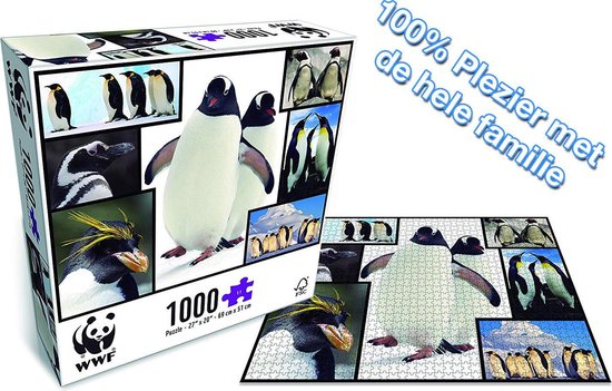 Puzzel 1000 Stukjes Volwassenen - Puzzel Volwassenen Dieren - WWF Puzzel  Pinguïns -... | bol.com