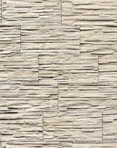 Steen behang EDEM 1003-33 glasvezel look steenoptiek structuur vinylbehang met reliëfstructuur licht beige wit grijs