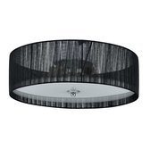 Plafonnieres - Plafondlamp - Stof - Zwart & wit - Afmeting (HxØ) 12 x 40 cm