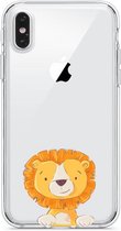 Apple Iphone X / XS Leeuwen siliconen telefoonhoesje transparant - Leeuwtje