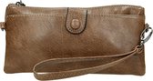 Beagles Lliria - Kleine Leatherlook Clutch / Schoudertas - Taupe - Gratis verzonden