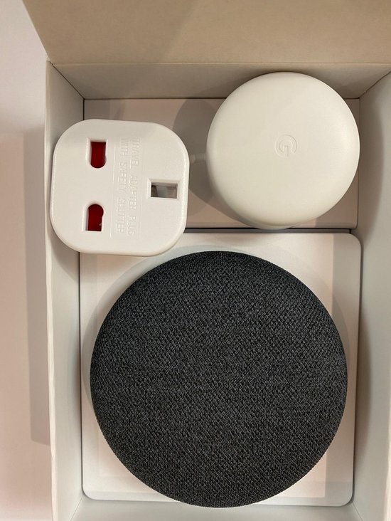 Google Nest Mini - Smart Speaker / Zwart / UK Engelse stekker met adapter - Google Nest