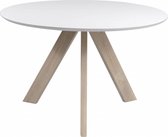 Duverger Eettafel - wit - eik - rond - 120 x 76