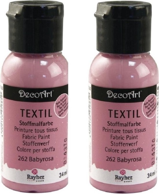 prototype erger maken Editie 2x Roze textielverf flacon 34 ml - Acryl stoffen verf | bol.com