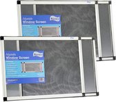 Fenestrelle Verstelbaar Schuifhor 2-pack - in twee richtingen verstelbaar,  Gepoederlakt aluminium, horizontaal (38cm H x 53 cm-101 cm b) of  verticaal (53cm H x 38-71cm b)