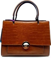Tan Dames Handtas met Krokodillenprint