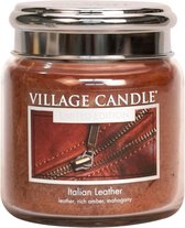 Italian Leather Village Candle