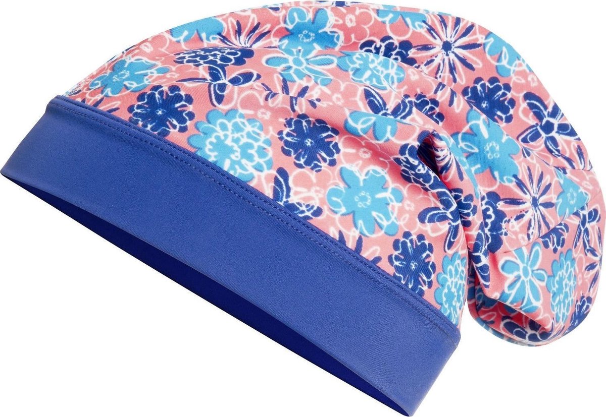 Playshoes Beanie Uv-werend Bloemen 55 Cm Blauw/roze