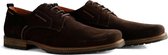 Travelin London Low - Nette Suède Leren Veterschoen - Heren - Donkerbruin - Maat 45