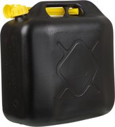 Zwarte jerrycan/watertank met schenktuit 20 liter - Voor water en benzine - Grote jerrycans/watertanks voor onderweg of op de camping