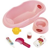 Klein Toys Princess Coralie poppenverzorging - poppenbadje 41cm - incl accessoires - met potje - roze