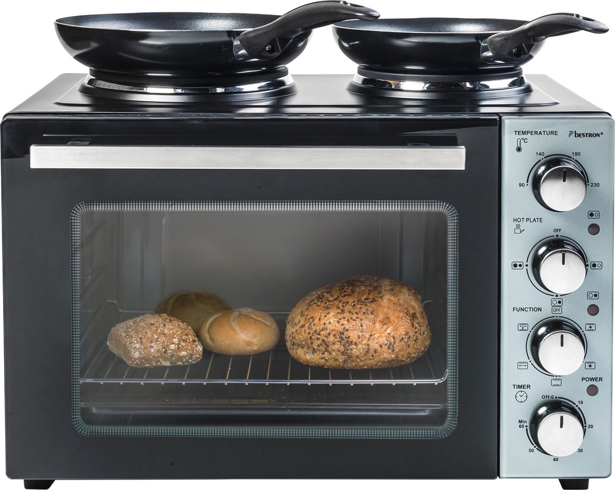 Bestron AOV31CP oven met kookplaat draaispit en hetelucht