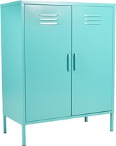 MaximaVida metalen lockerkast Finn 80 x 40 x 102 cm aqua - 2 schappen