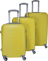 3 delige bagage koffer 4 wielen trolley -Licht  Geel