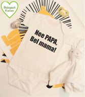 Rompercity - Design Romper Nee Papa Bel Mama / Biologisch Katoen / Geboorte Cadeau / Maat 50-56