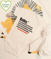 Rompercity - Design Romper Baby Omschrijving - Knuffelen / Biologisch Katoen / Geboorte Cadeau / Maat 62/68