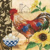 Diamond Painting Volwassenen - Ronde Steentjes - Volledig Pakket - Hobby - Diamond Dotz® - DD9.049 - Dieren - De haan 41 x 41cm