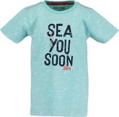 Blue Seven - Jongens - Aqua t-shirt Sea you soon - Maat 92