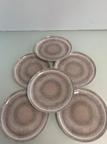 Diner borden - bruin - Kunststof - 6 stuks